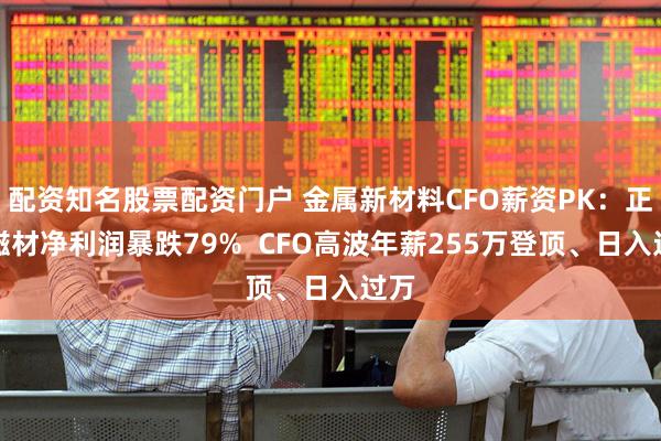 配资知名股票配资门户 金属新材料CFO薪资PK：正海磁材净利润暴跌79%  CFO高波年薪255万登顶、日入过万